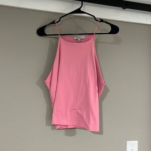 Pink gaze high neck crop tank